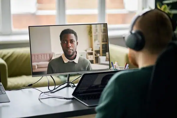 Man attending online mediation Sittingbourne MIAMS session